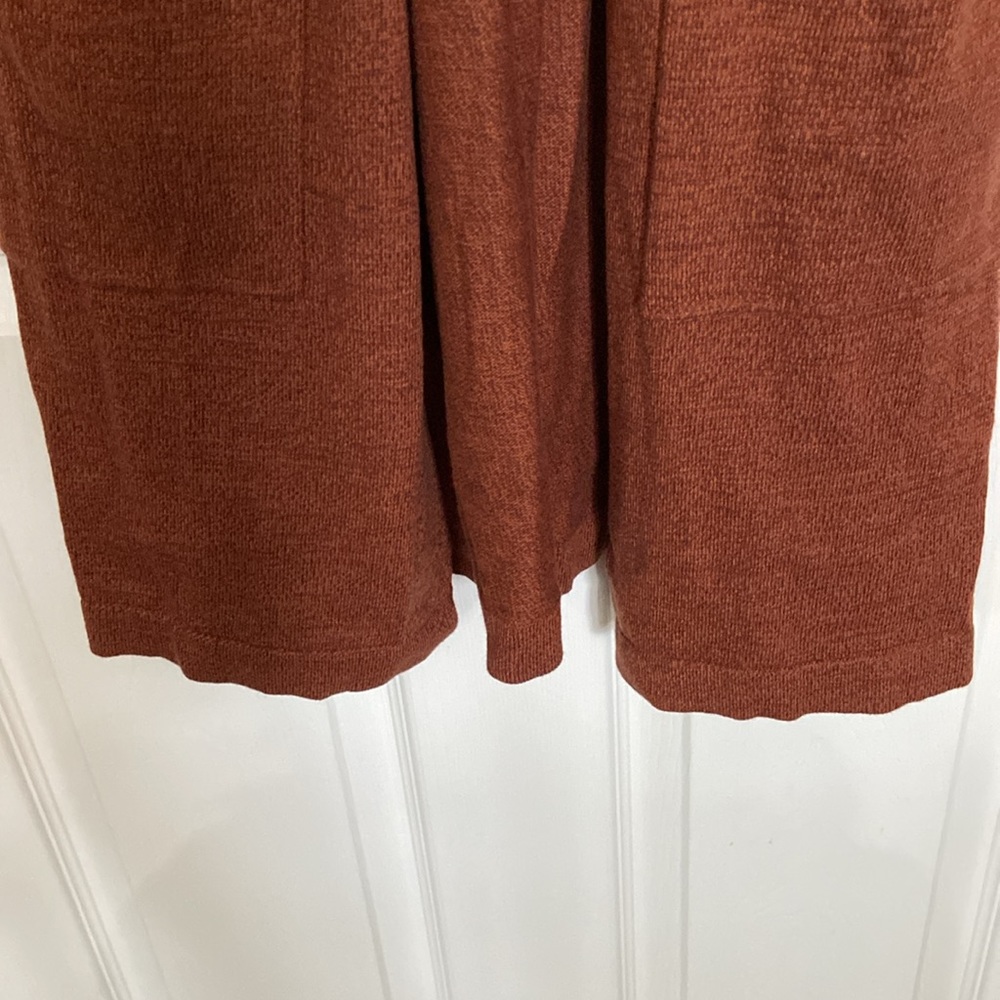 Denim & Company Auburn Copper Long Sleeve Knit Open Duster Sweater Cardigan - Picture 6 of 10